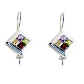 Min-seo Multicolor Gemstone Dangle Earrings Multi multicolor Dangle